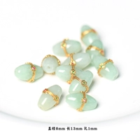 Одна рисовая бусина из жадеита 90#, инкрустированная серебром.