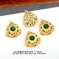 Серебро 20#, инкрустированное жадеитом