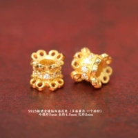 Двусторонний поднос для цветов диаметром 5 мм, серебро 35 # с позолотой и бриллиантами