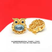 92# серебро, инкрустация аквамарином, сова