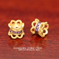 12 # серебро, инкрустированное бриллиантами, двусторонний поднос для цветов диаметром 7 мм.