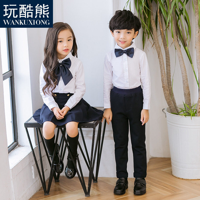 Primary school students British style school uniform Boys and girls British suit Kindergarten garden suit Children's Japanese spring and Autumn college style