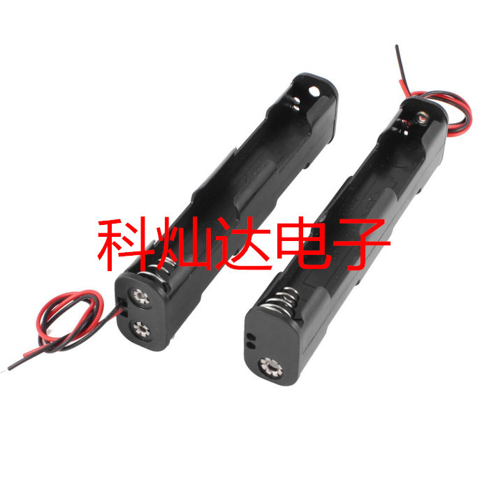 4-section No. 5 back-stacked long strip battery box Four-position No. 5 double-bar battery box AA with red and black lines