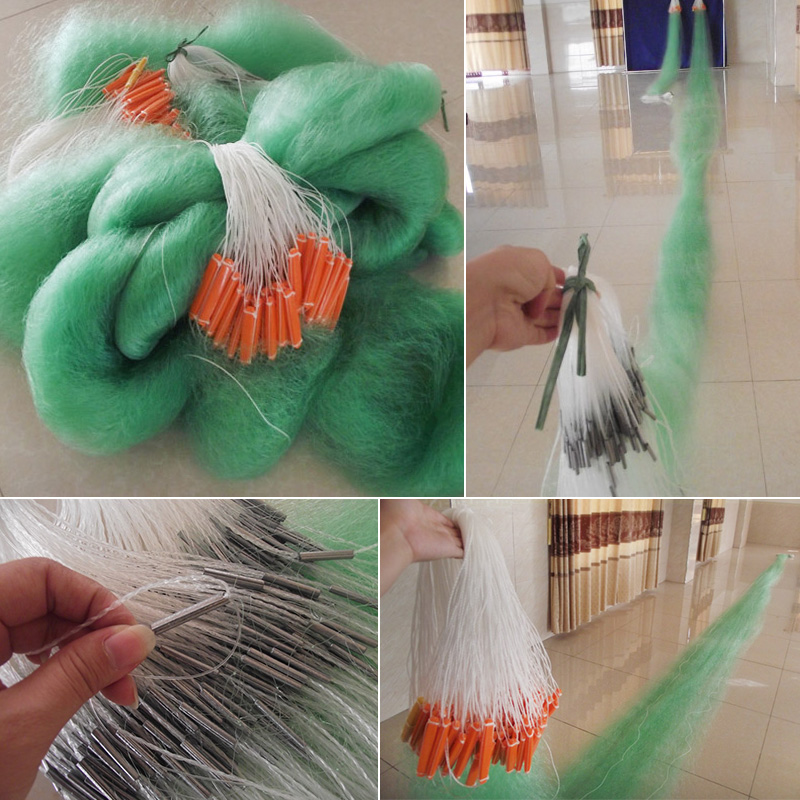 Single-layer weighted sinking net high fishing net 100 meters without tangled net large deep reservoir sticky fishing net hanging silver carp carp crucian carp tilapia