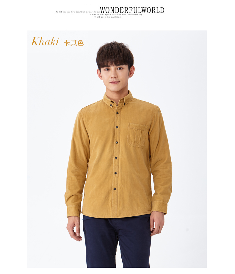 Áo sơ mi nam mới 2018 áo nhung kẻ ấm áp nam cộng với nhung dày mùa đông cotton áo dài tay nam trung niên sơ mi cổ trụ