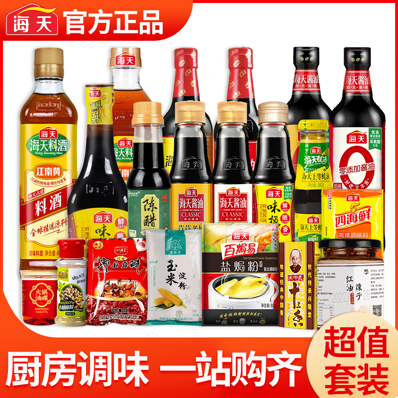ハイチ醤油、濃い醤油、オイスターソース、家庭の台所の料理によく使われる醤油酢調味料セットの組み合わせ調味料