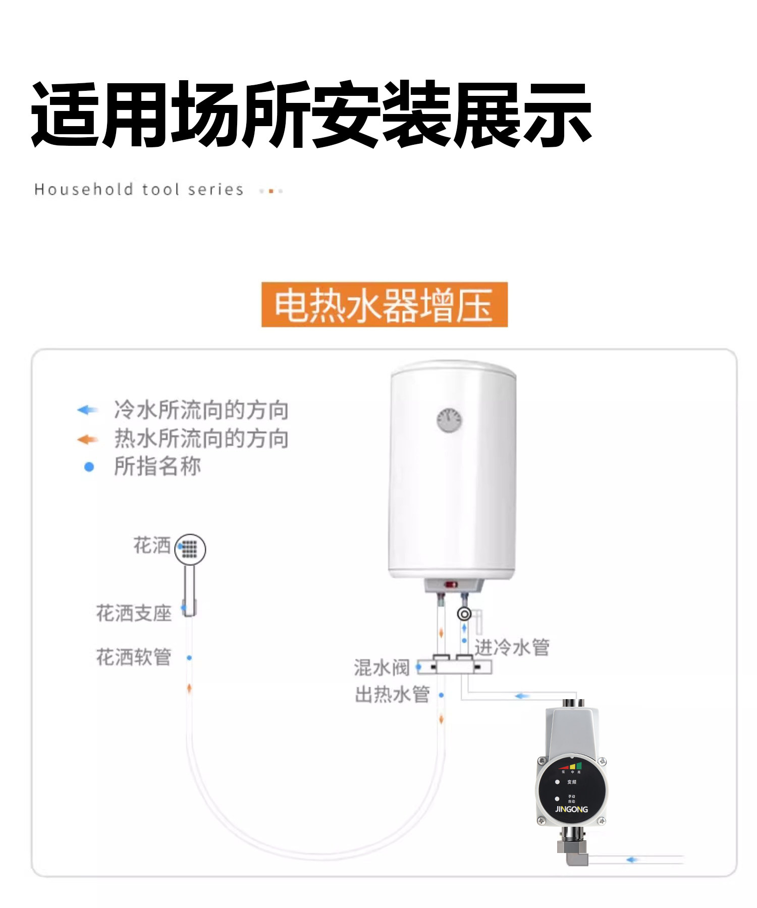 Бустерный насос 增压泵小型全自动家用超静音太阳能热水器花洒马桶自来水加压水泵 OTHER