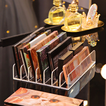 Eye shadow disc storage box powder drawer partition grid transparent plastic desktop makeup blush cosmetics shelf