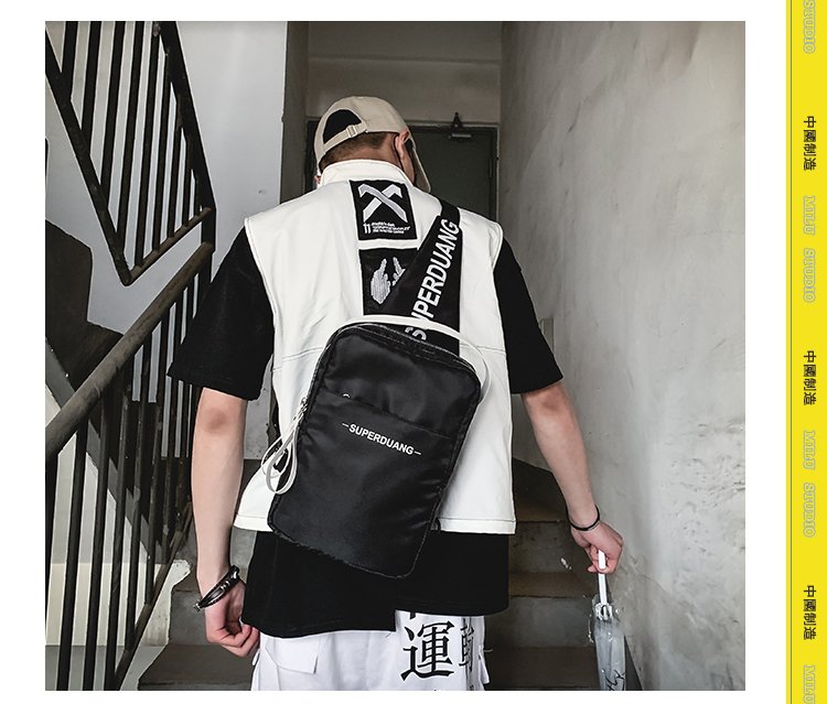 Tide thương hiệu túi đeo chéo nam ngực siêu lửa công suất lớn túi vải vai nam và nữ thể thao ngoài trời và ba lô giải trí - Túi của con người túi xách juno