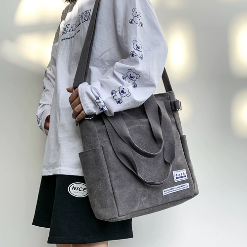 Шоппер, вместительная и большая японская сумка на одно плечо для отдыха, сумка через плечо