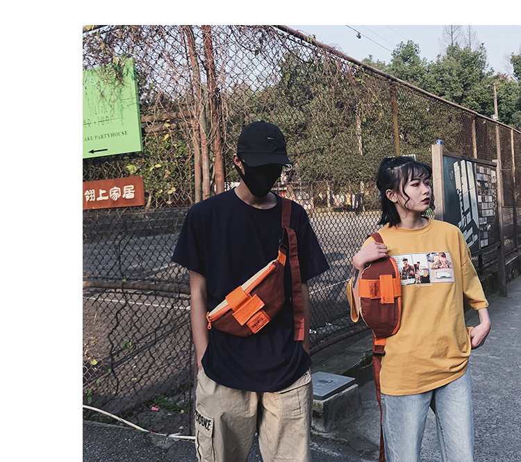 Thương hiệu hip hop thủy triều nguyên bản quốc gia in xu hướng túi đeo vai nam 蹦 di túi Messenger túi ngực túi nam và nữ - Túi của con người túi xách nữ juno