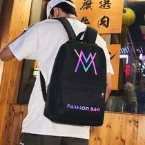 Book bag mens fashion trend Korean version of high school students Tide brand backpack large capacity simple Joker canvas backpack