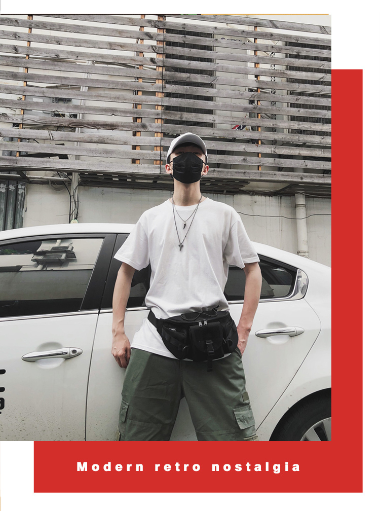 Túi ngực nam thời trang đường phố 2019 mới thủy triều siêu lửa túi đôi sử dụng túi đa năng túi vải vai Messenger - Túi của con người ví lv