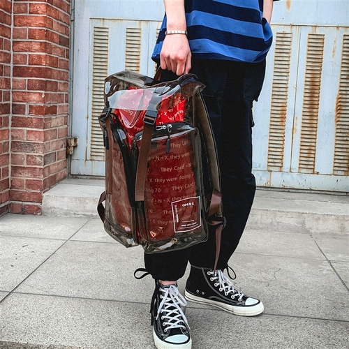 Светоотражающий трехмерный прозрачный вместительный и большой школьный рюкзак из ПВХ в стиле хип-хоп, европейский стиль