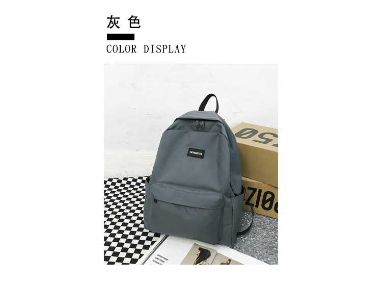 Ba lô nam thương hiệu thủy triều retro công suất lớn đơn giản nữ sinh trung học túi thời trang xu hướng rắn màu ba lô vải - Ba lô cặp sách cấp 2 nữ