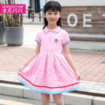 Girls dress for dress and summer clothes 2022 new childrens childrens great boy foreign air short sleeve childrens college wind princess dresses