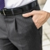 Quần tây nam trung niên kinh doanh bình thường quần len màu xám thẳng quần âu trắng Suit phù hợp