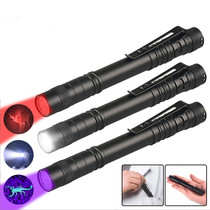 Multifunctional flashlight aluminum alloy pen clip LED household flashlight AAA outdoor strong light