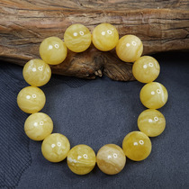 Baltic Sea natural amber raw ore new beeswax gold twisted honey Russian material white flower round bead bracelet large bead