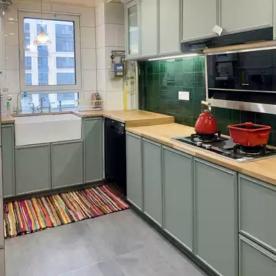 Siberian oak kitchen overall cabinet countertop Solid wood oak countertop Nakajima table Middle guide table 3cm thick