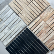 Medieval style beige all-over long lime stone mosaic B&B catering coffee shop bar tooling background wall tiles