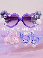 Purple Diamond Glasses+Purple Rice Hair Toving