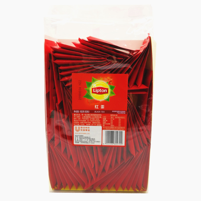 Lipton aluminum foil black tea A80 individually packaged hotel tea 2g*80 packs Lipton green tea jasmine in bags