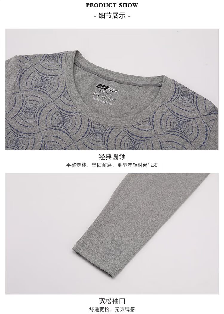 Newset / New 1 Series Bộ đồ lót nhiệt nam mới Cotton dài tay In In Qiuyi Qiuku Set YD51587 những kiểu đồ bộ thu đông
