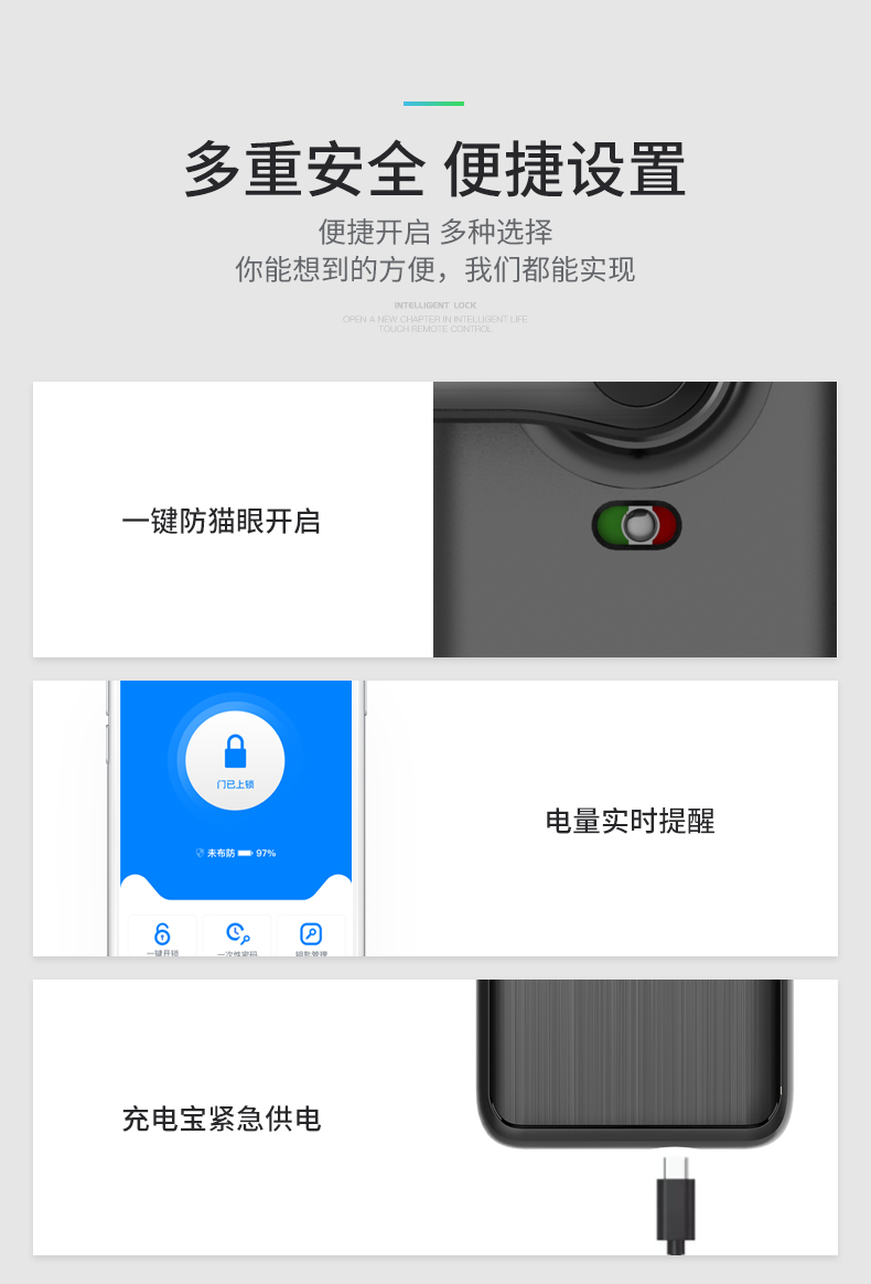 天猫联合定制  凯迪仕 TK2 家用智能指纹锁 内置门铃 图23