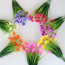 Single Bouquet Dry Simulation Flower Five-Collection Bouquet Plastic False Decoration Fixture Parts and Flower Field