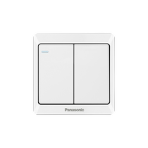 松下开关插座墙壁暗装雅悦系列86型家用双联二开单控荧光开关面板
