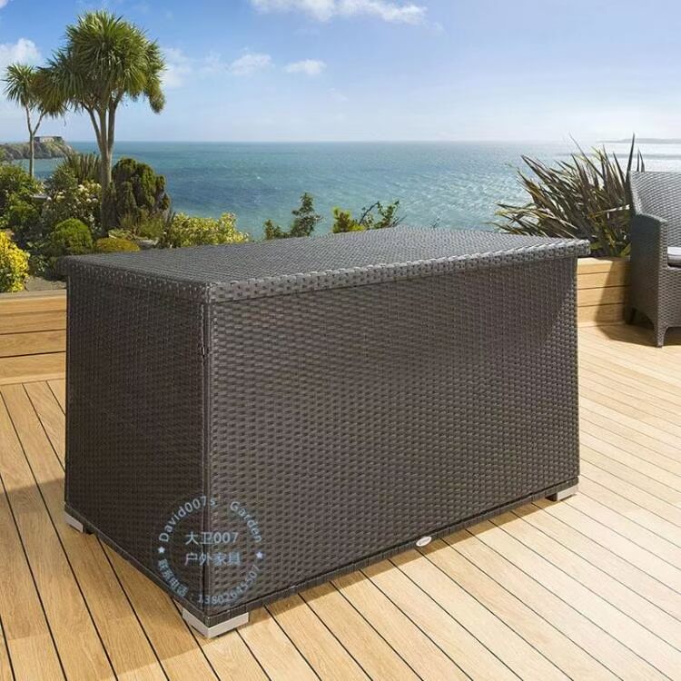 Hộp lưu trữ mây vườn lưu trữ hộp mây hộp lưu trữ bao gồm hộp lưu trữ lớn giỏ hoàn thiện hộp quần áo ngoài trời - Cái hộp thùng pallet gỗ