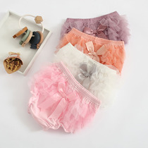 Female baby Summer big pp pants baby wear butt pants baby pants 0-2 year old 1 triangle shorts Princess Cotton