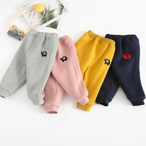 Boys wear trousers in autumn and winter for womens baby double-layer Gary cotton open stall infant casual warm pp trousers
