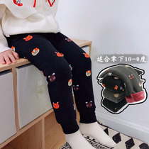 Men and women Baby plus velvet cotton padded padded cotton trousers infant leggings opening gear slim winter warm pants 1-4 years old 2