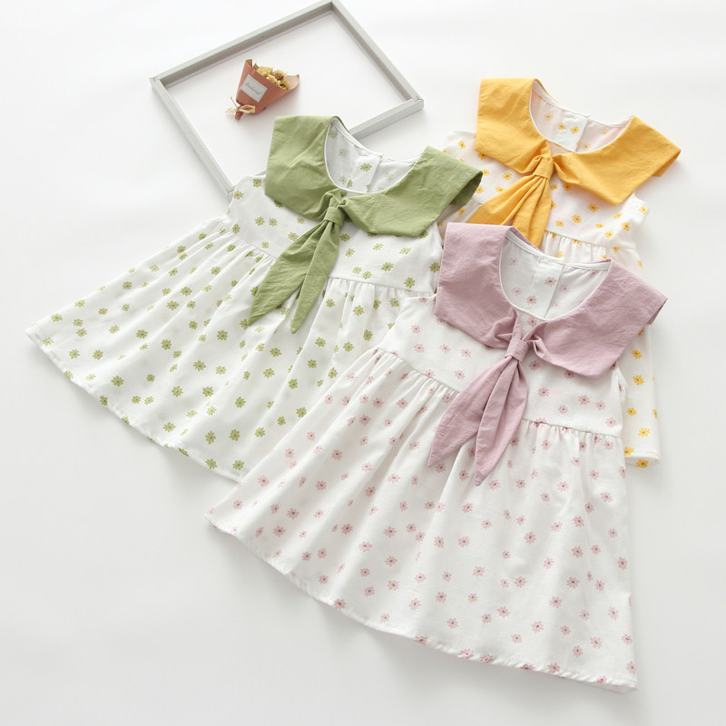 Summer baby dress for baby outside wearing foreign pie 1-3-year-old princess dress pure cotton girl skirt 2 weeks vest dress thin