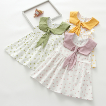 Summer baby dress for infants and young children to wear Foreign color 1-3 years old princess dress cotton girl skirt 2 weeks vest skirt thin