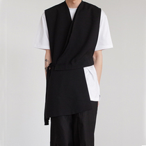 2020 summer new Korean version of the simple vest irregular deconstructed stitching vest mens trend loose waistcoat