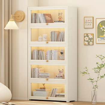 Bookshelf floor-standing storage rack living room integrated wall-mounted multi-layer storage cabinet free combination display cabinet solid wood bookcase