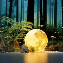 Solar Courtyard Lamp Outdoor Grass Terrace Lamp Waterproof Yard Moon Moon Bright Light Garden Grass Garden Overpass Floor Lamp