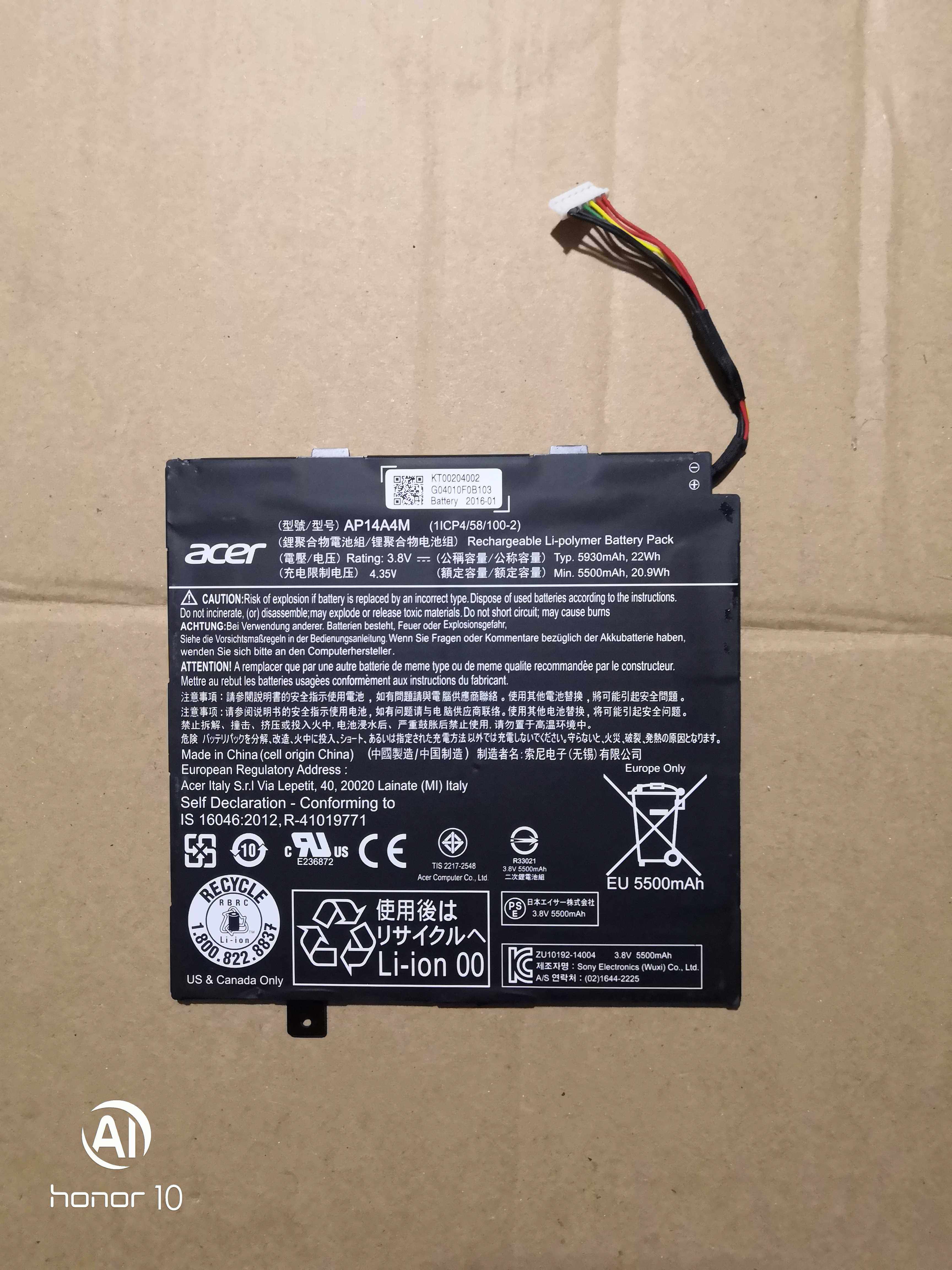 ACER macro-Switch10 Switch10 SW5-012 AP14A4M AP14A4M AP14A8M AP14A8M with built-in battery spot