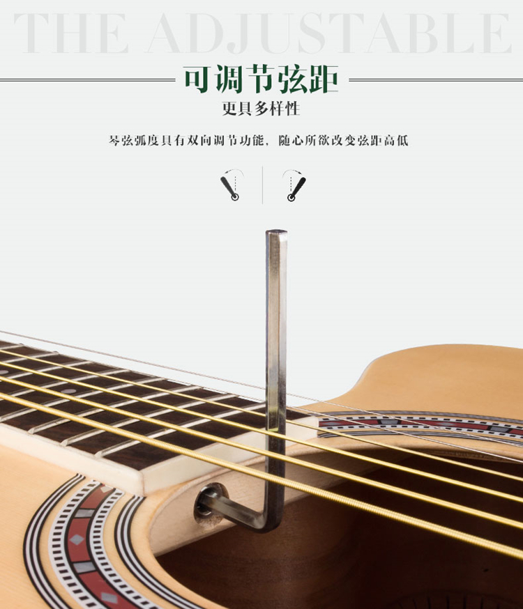 Camo spuce 41 inch guitar acoustic dân gian mới bắt đầu thực hành 40 inch guitar sinh viên nhạc cụ jita nữ - Nhạc cụ phương Tây kèn saxophone