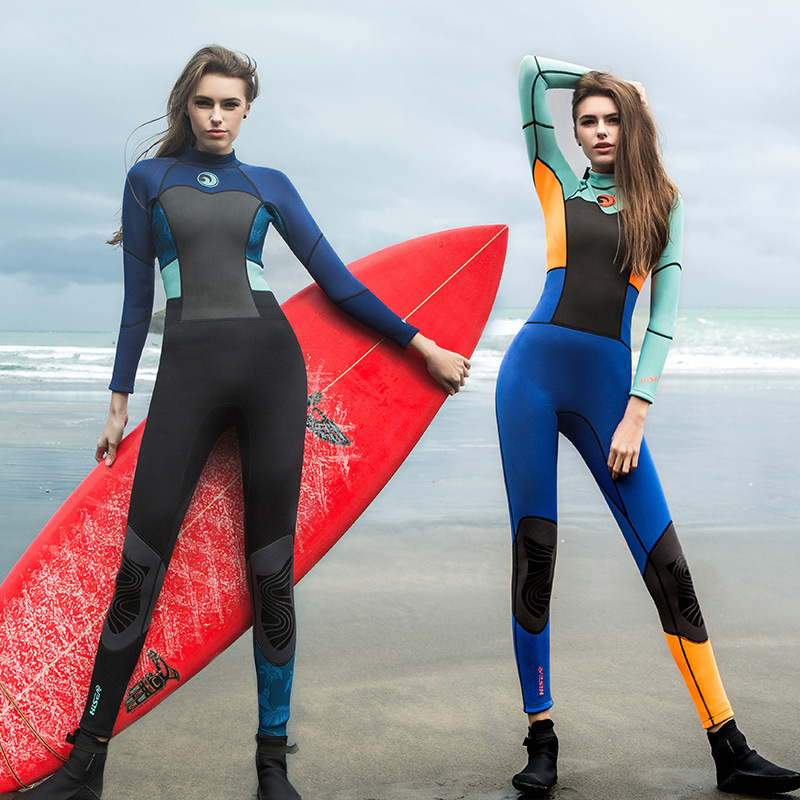 HIDIVER 1 5mm wetsuit women's one-piece surf suit wet warm snorkeling suit sunscreen swimming jellyfish suit