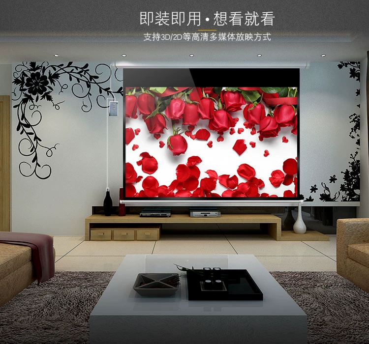 Màn hình máy chiếu điện 200 inch 100 inch 120 inch 150 inch 133 inch 180 inch hộ gia đình 16: 9: 10 - Phụ kiện máy chiếu khung màn chiếu