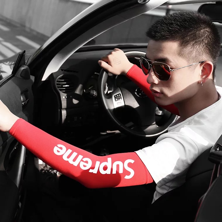 Douyin style trendy men and women sun protection arm sleeves summer ice silk sleeves anti-ultraviolet outdoor driving artifact riding arm sleeves