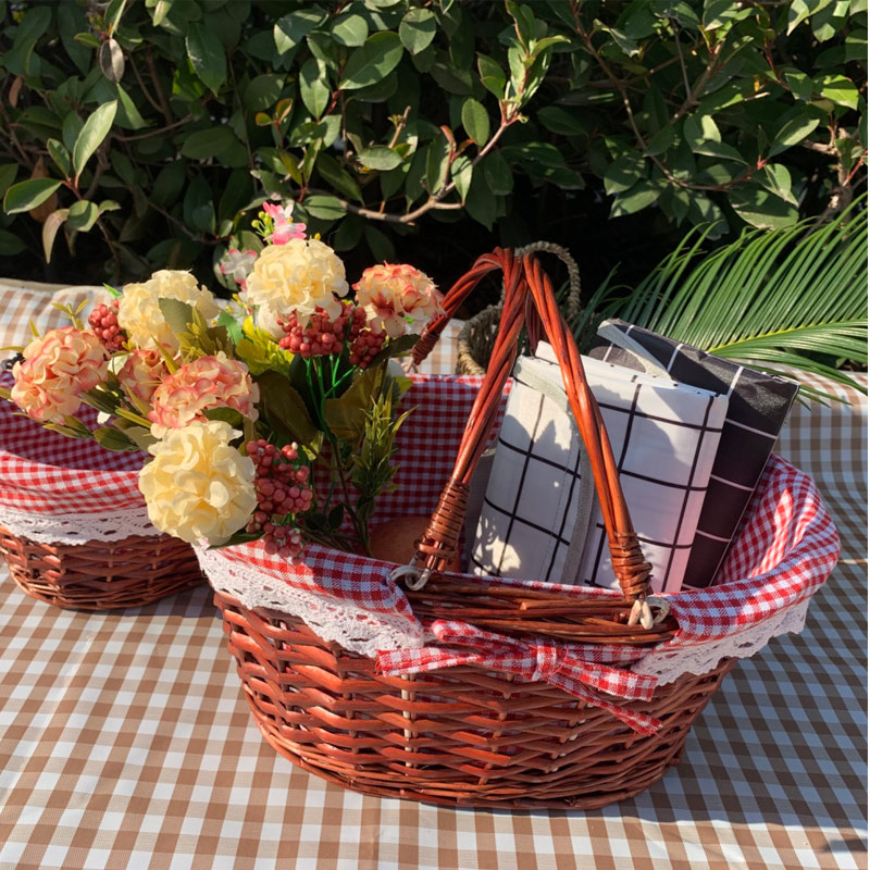 Picnic Basket Outdoor Ins Wind Picnic Items Camping Supplies Containing Basket Wild Cooking Outdoor Supplies Tableware Hand Basket