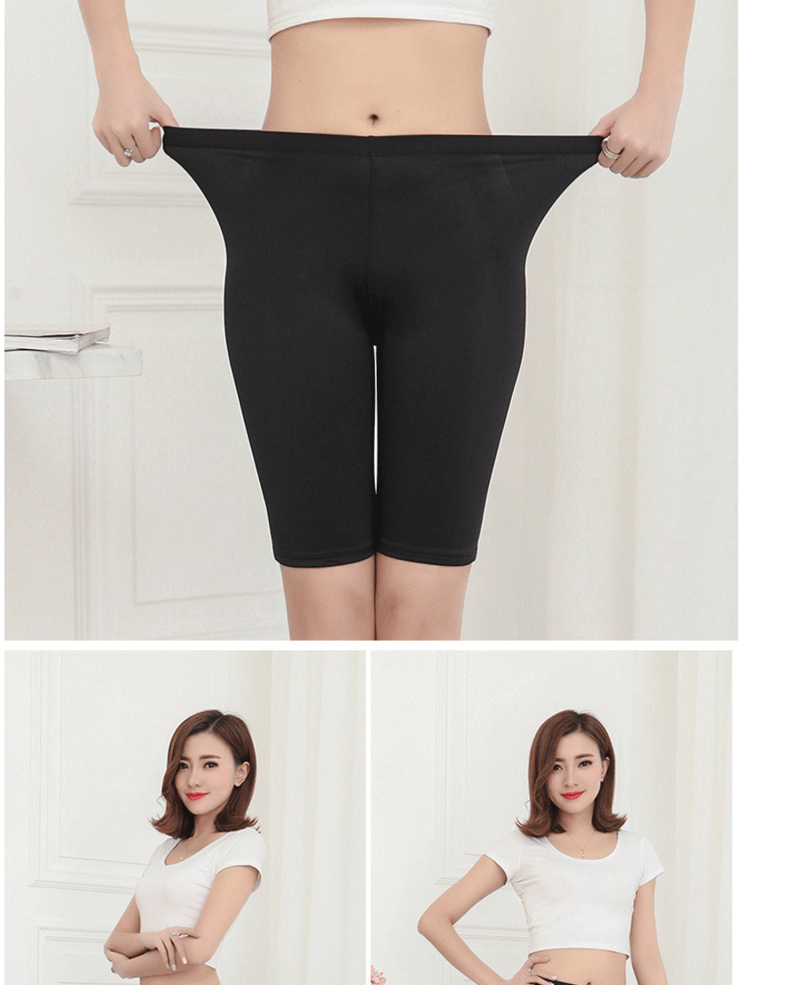 Thêm chất béo băng lụa không có dấu vết chống ánh sáng quần short bảo hiểm quần XL chất béo mm mùa hè quần an toàn nữ năm điểm xà cạp quần lót nữ