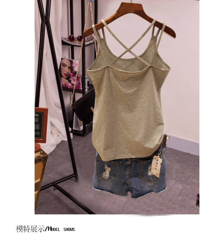 Camisole nữ mùa hè phần dưới ngắn mặc hoang dã phiên bản Hàn Quốc gợi cảm của áo cotton mỏng màu đen bên trong áo sơ mi nhỏ áo thun nữ