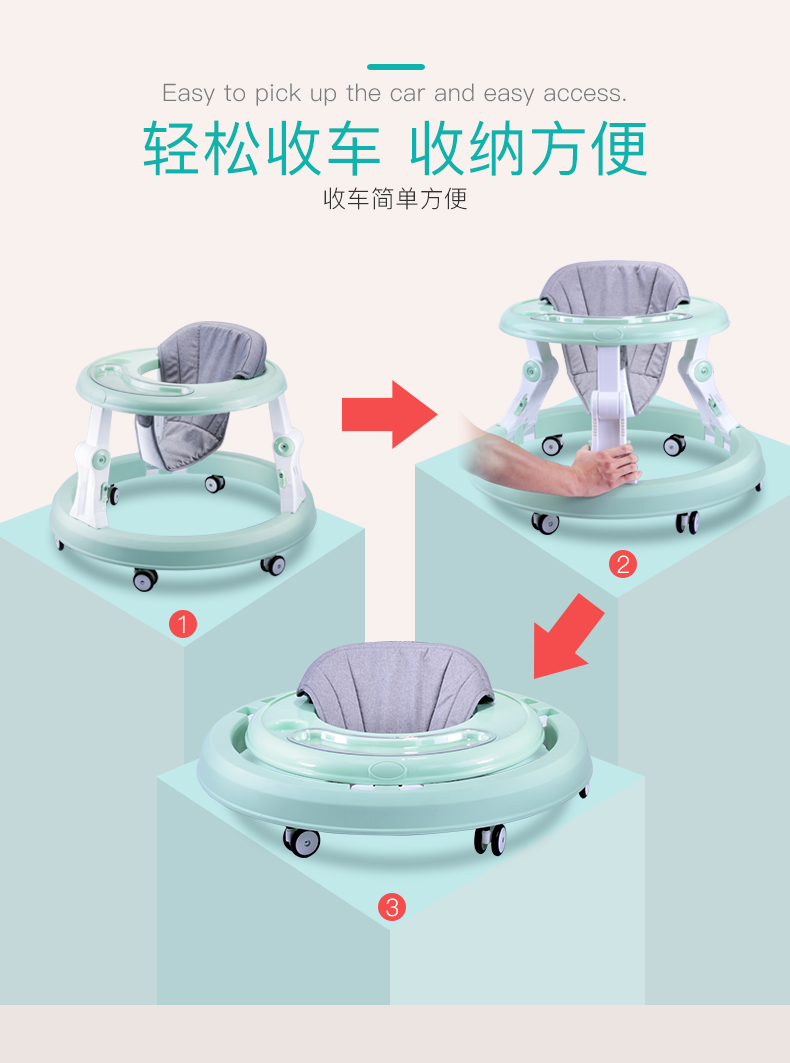 Xe đẩy trẻ sơ sinh và trẻ em đa chức năng chống rollover 6 7-18 tháng đẩy tay có thể ngồi cho bé gái bé gái học lái xe xe đẩy đôi