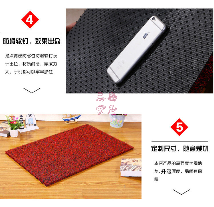 Dây vòng dày mat cửa mat có thể được cắt vào cửa để vào lối vào hội trường nhà bếp thảm nhà PVC thảm chống trượt miếng lót sàn nhà tắm